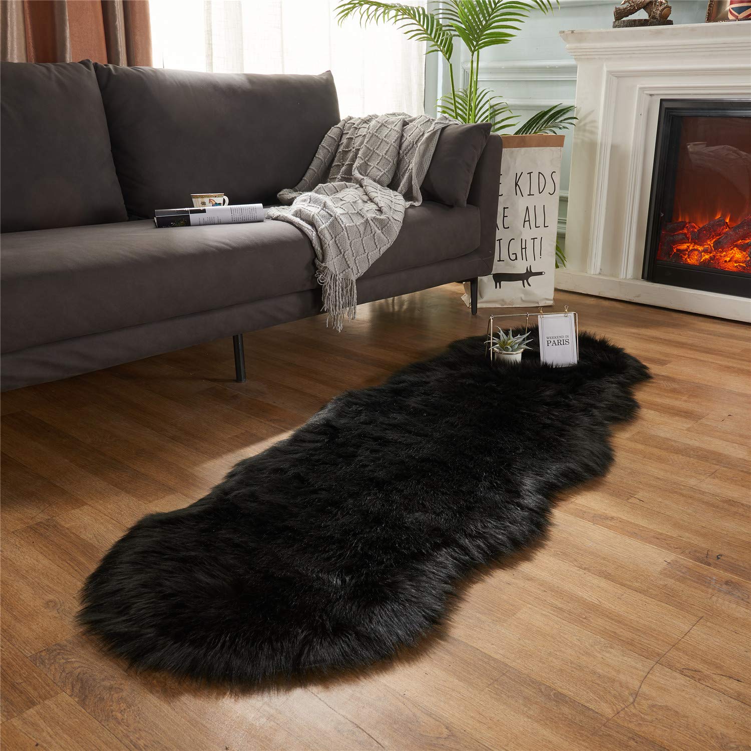 Ultra Soft Faux Fluffy/Fuzzy Shaggy Area Rug - Fur Chair Cover Seat Pad