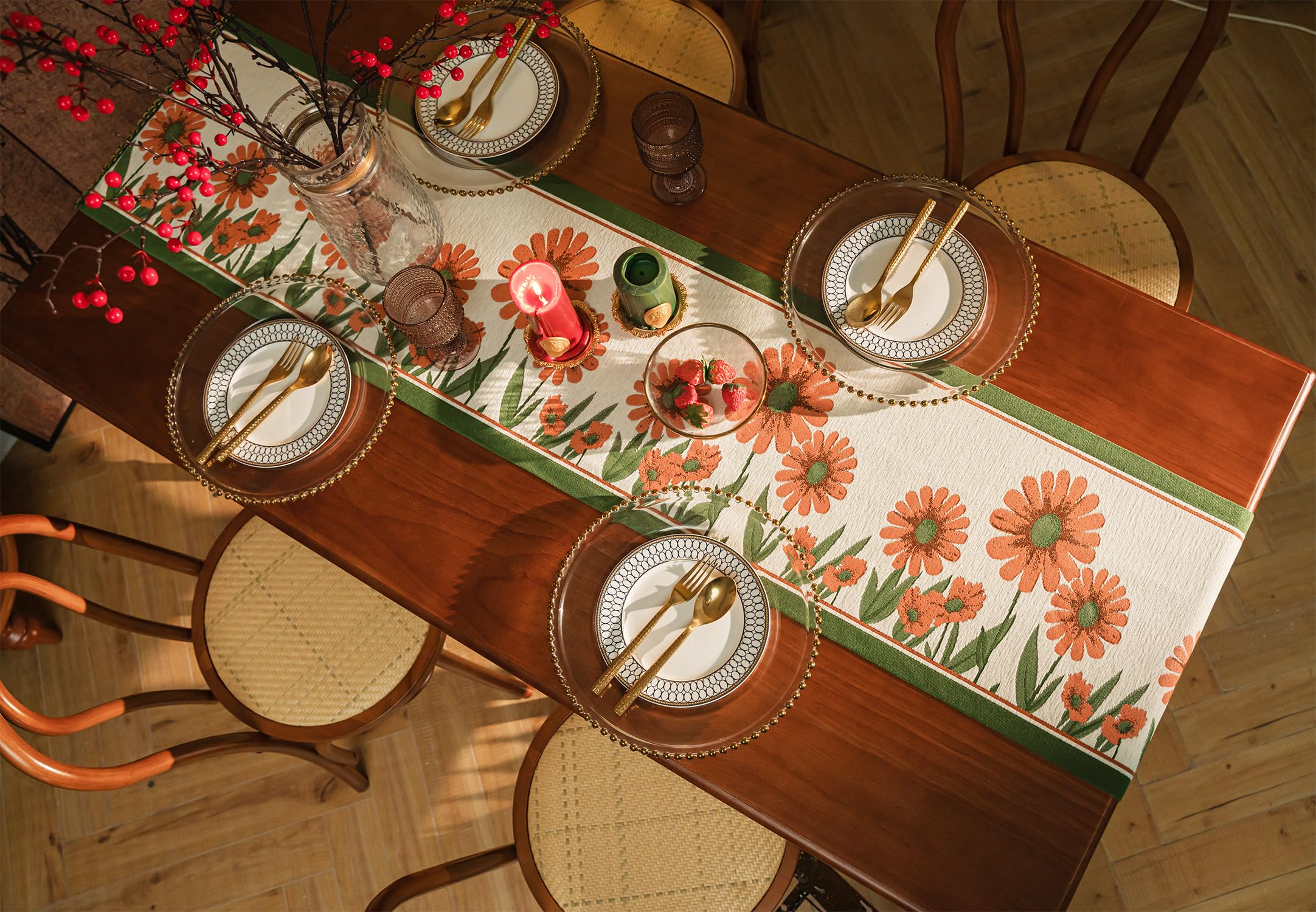 Retro-Luxury Tassels Table Runner Series for Kitchen Dining Table