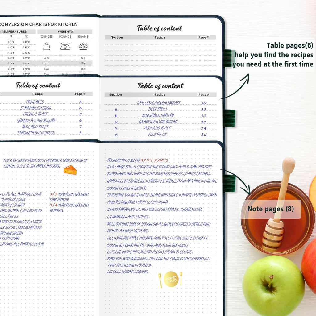 Recipe Book to Write in Your Own Recipes, Personal Cook Books to Write in and Hardcover Recipe Notebook with 2 colorful stickers for Family Recipes(A5)