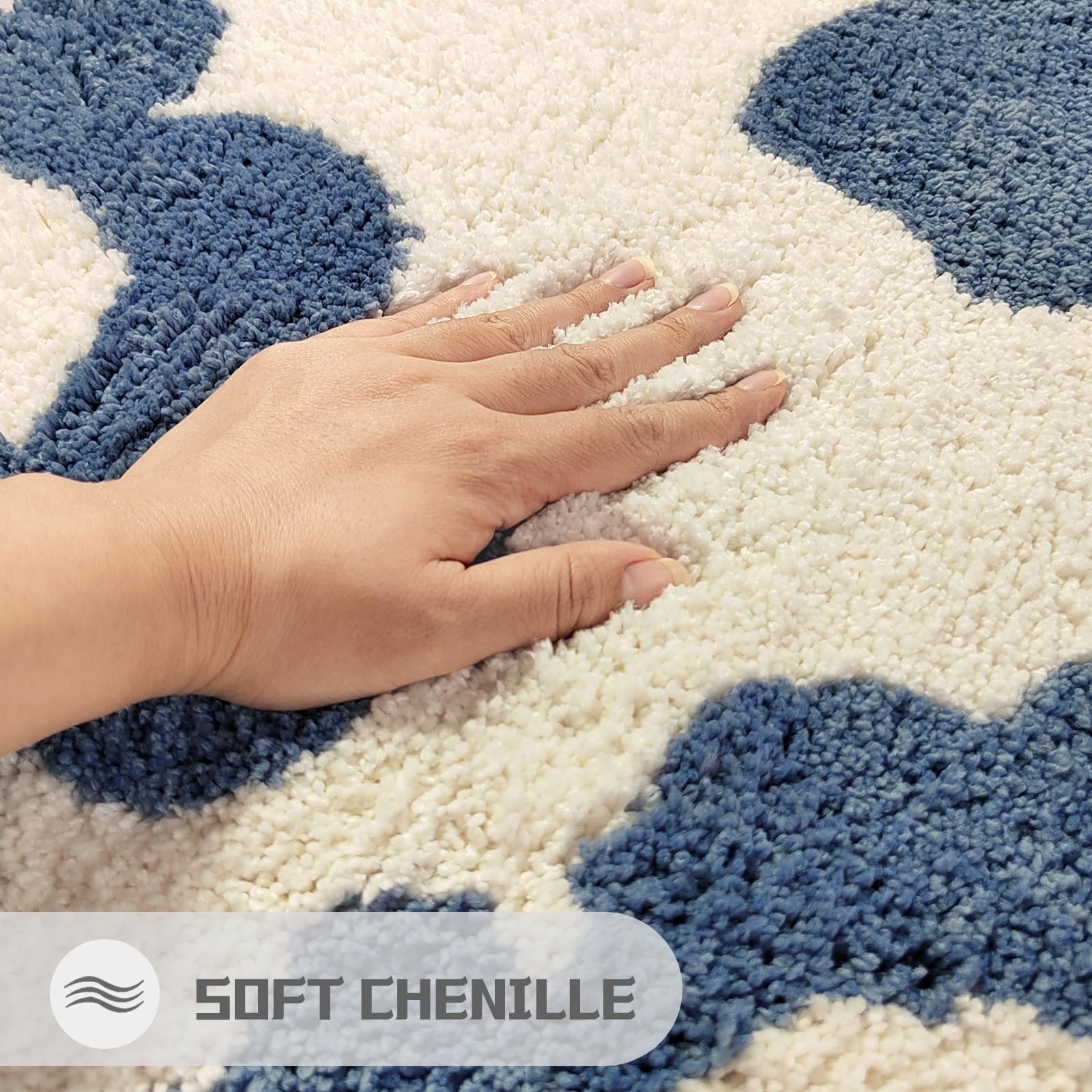 Cute Bath Mat for Bathroom Soft Super Absorbent Non Slip TPR Backing, Quick Drying, Machine Washable Bath