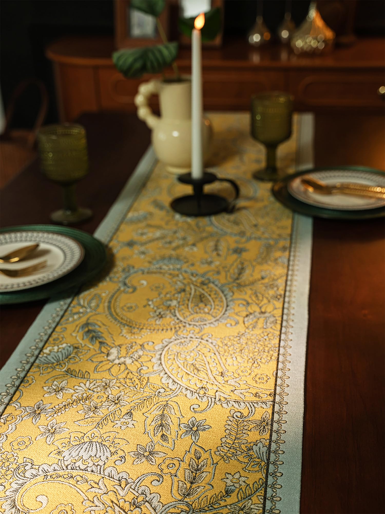 Retro-Luxury Tassels Table Runner Series for Kitchen Dining Table