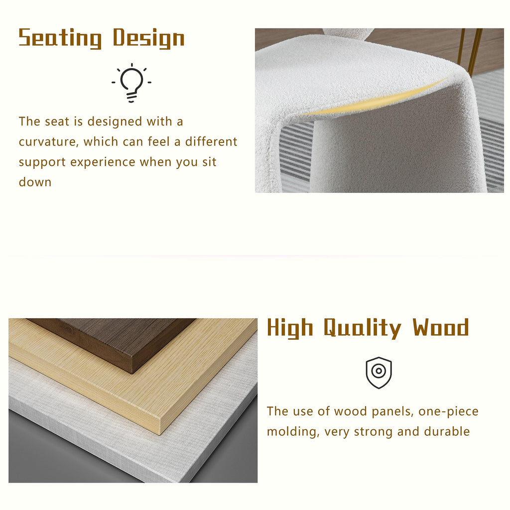 Modern Bouclé Sherpa Accent Chair â€?Comfy Tufted Lamb Fabric Armed Leisure Chair for Reading, Bedroom, Office, and Living Room