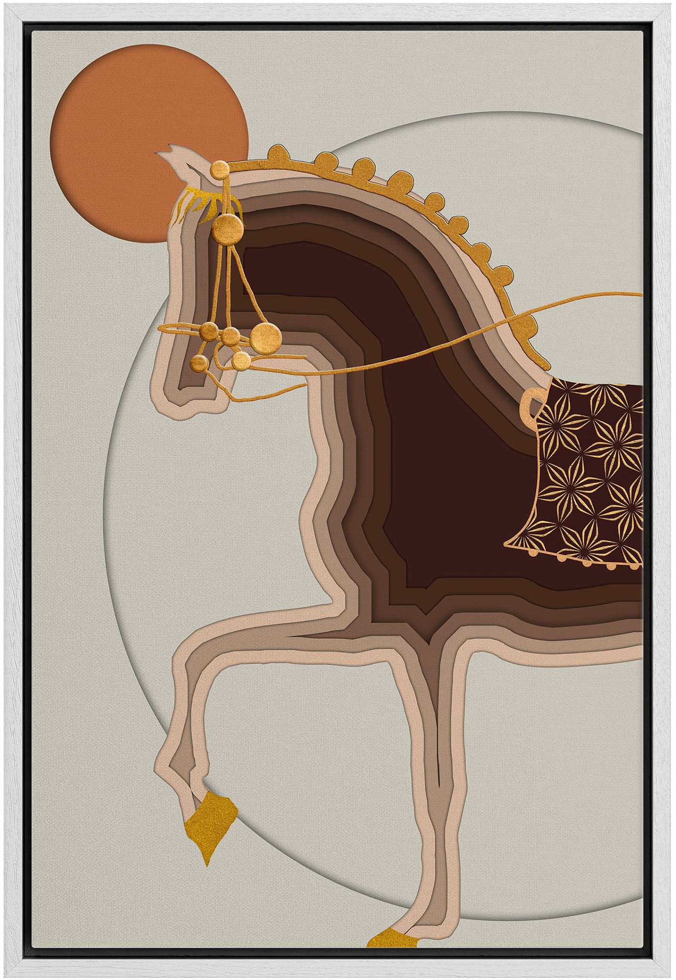 Framed Multicolored Disco Ball Canvas Print â€?Preppy Wall Art for Living Room, Bedroom, or Office