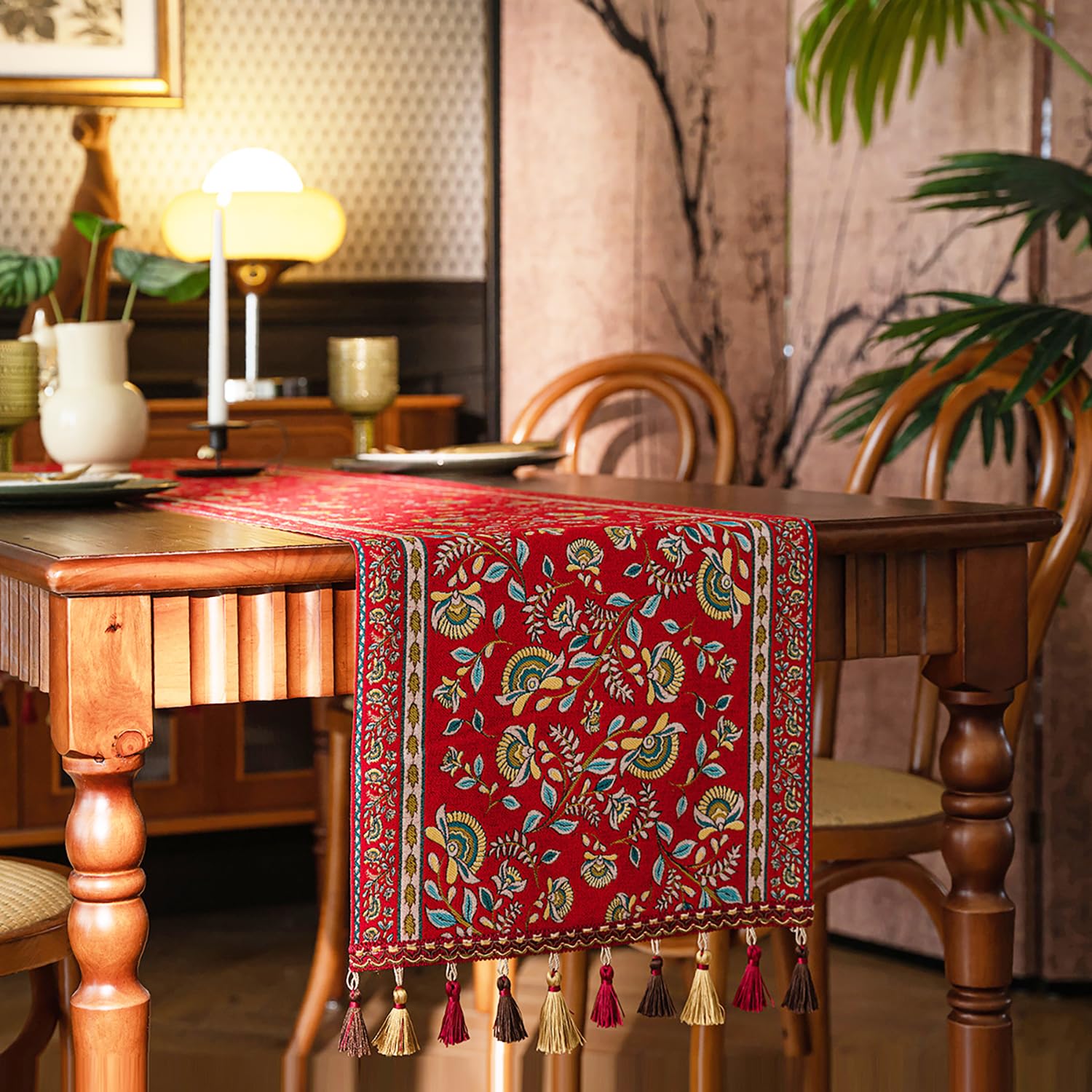 Retro-Luxury Tassels Table Runner Series for Kitchen Dining Table