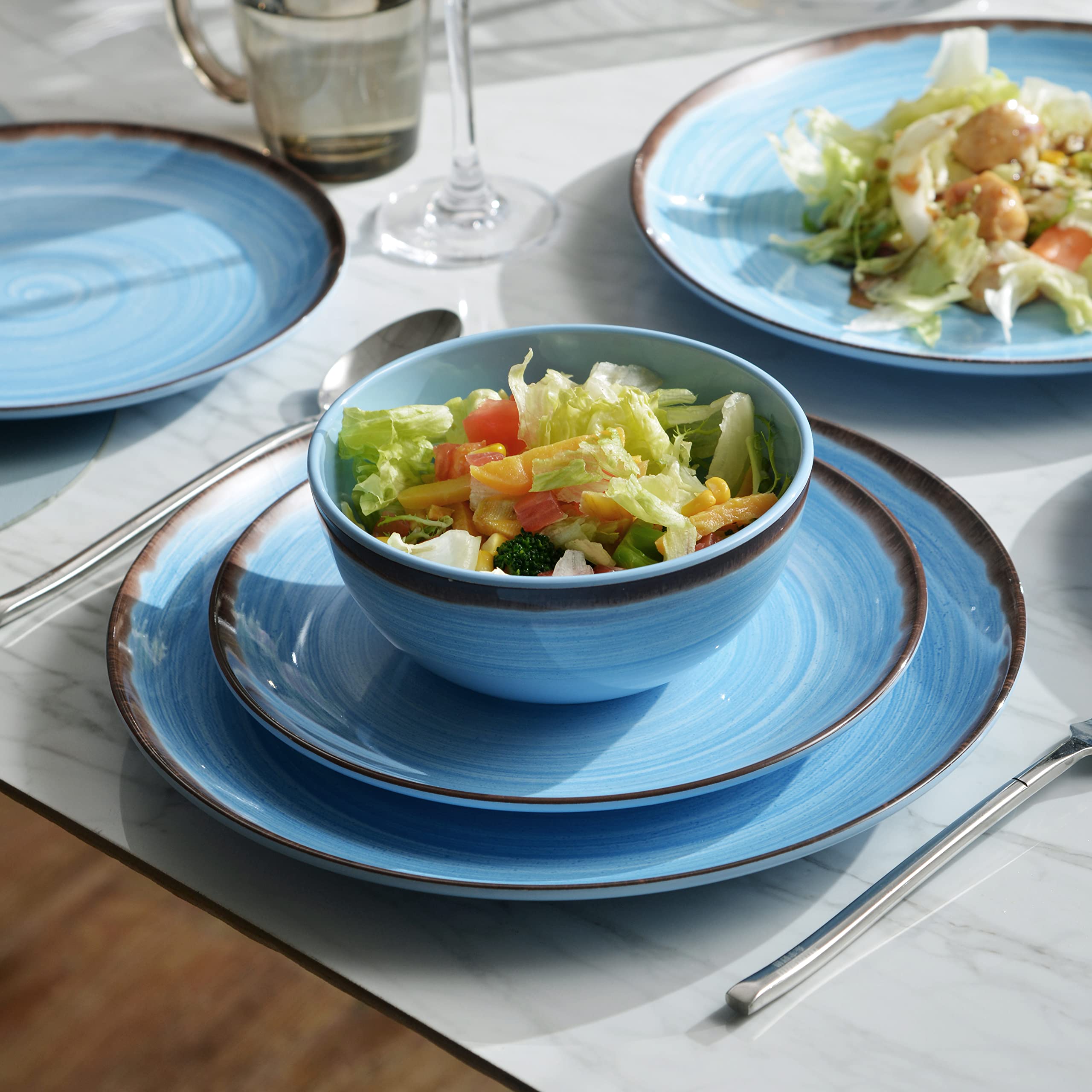 Dinnerware Set 12Pcs, Plates And Bowls Sets for 4