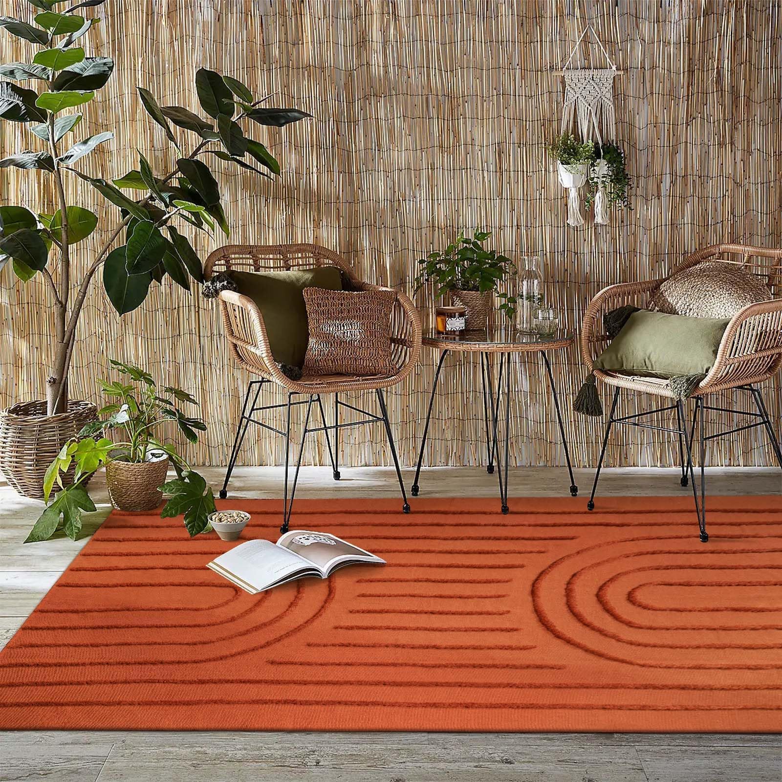 Washable Kitchen Runner Rug - Hand-Woven Bathroom Runner Rug with Tassels, Terracotta Entryway Runner Rug, Tufted Rainbow Bedroom Rug Runner, Hallway Rug for Laundry/Living Room