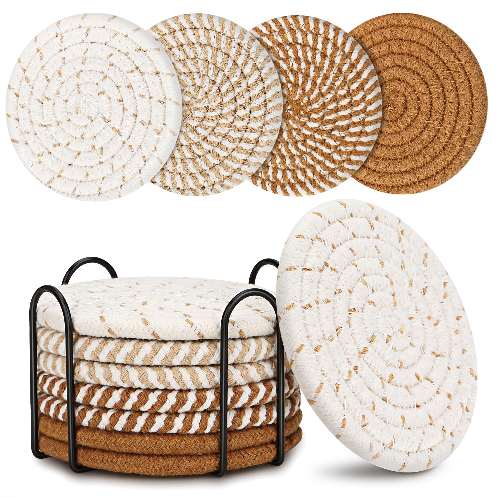 Drink Coasters Set of 8 â€?Cute Coasters for Coffee Table & Desk