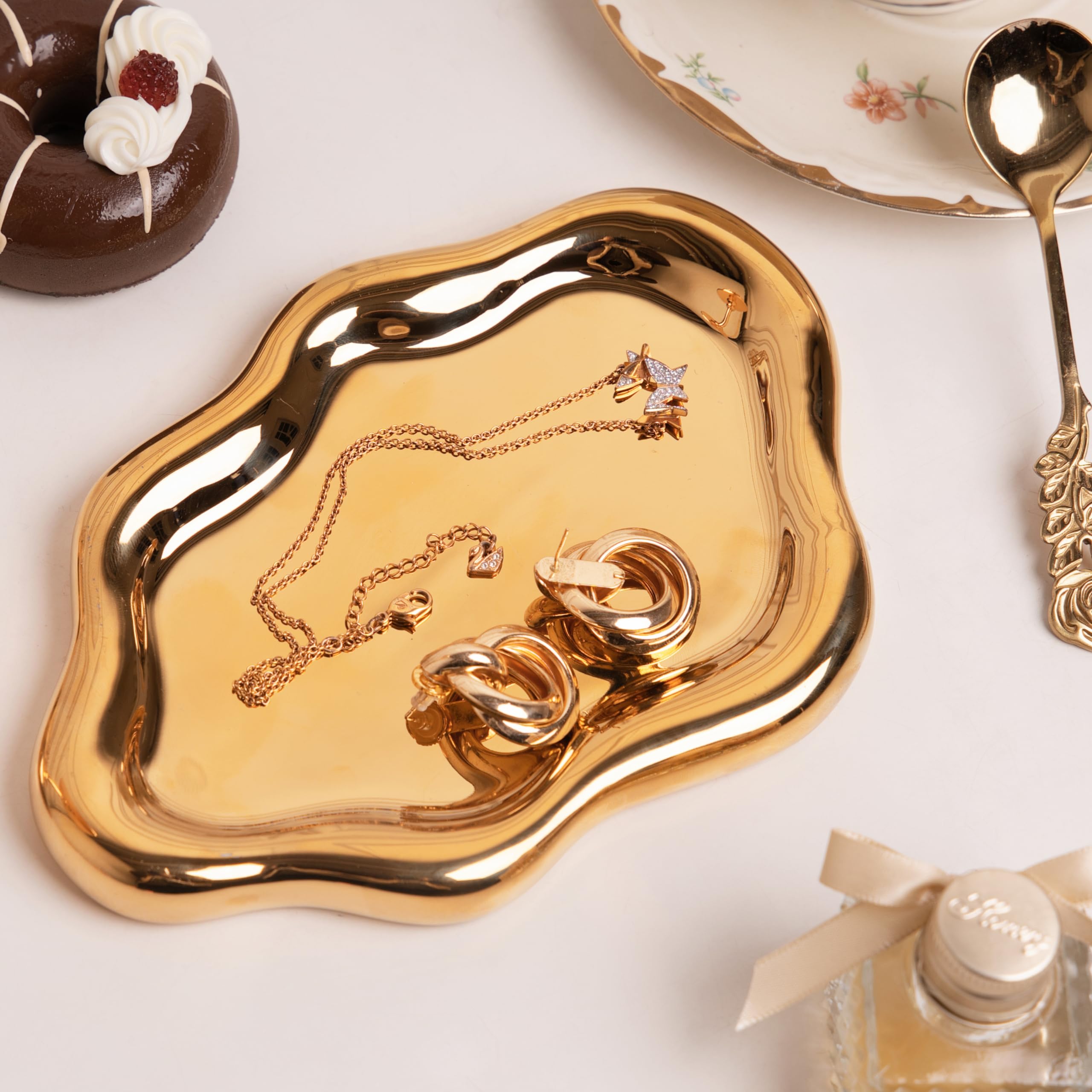 Cloud Trinket Dish, Chubby Jewelry Tray, Ceramic Jewelry Ring Trinket Dish for Rings Earrings Necklace Organizer