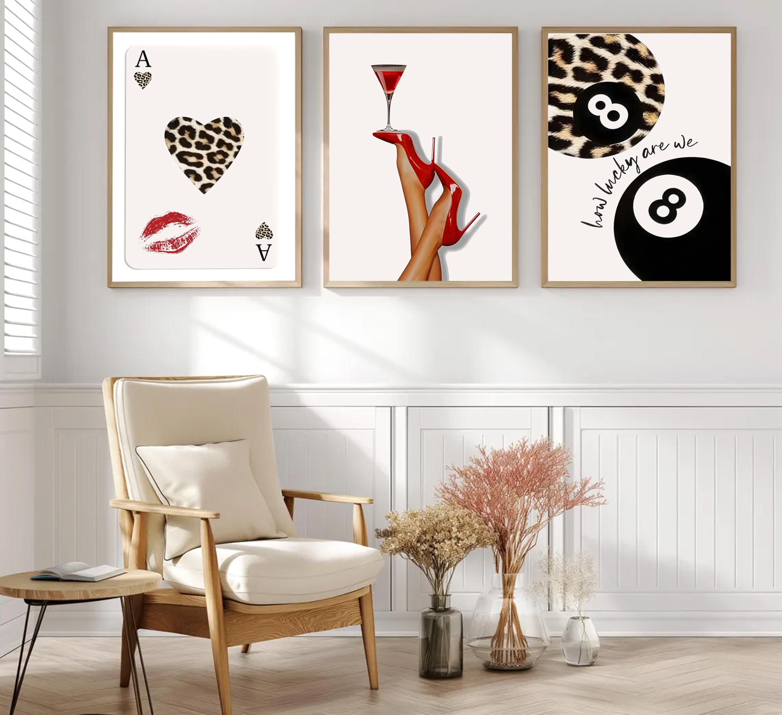 Fashion Coquette Preppy Pink and Blue Bow Aesthetic Picture Poster Wall Decor Canvas Print Artwork 3 Pcs Trendy Bow Wall Art