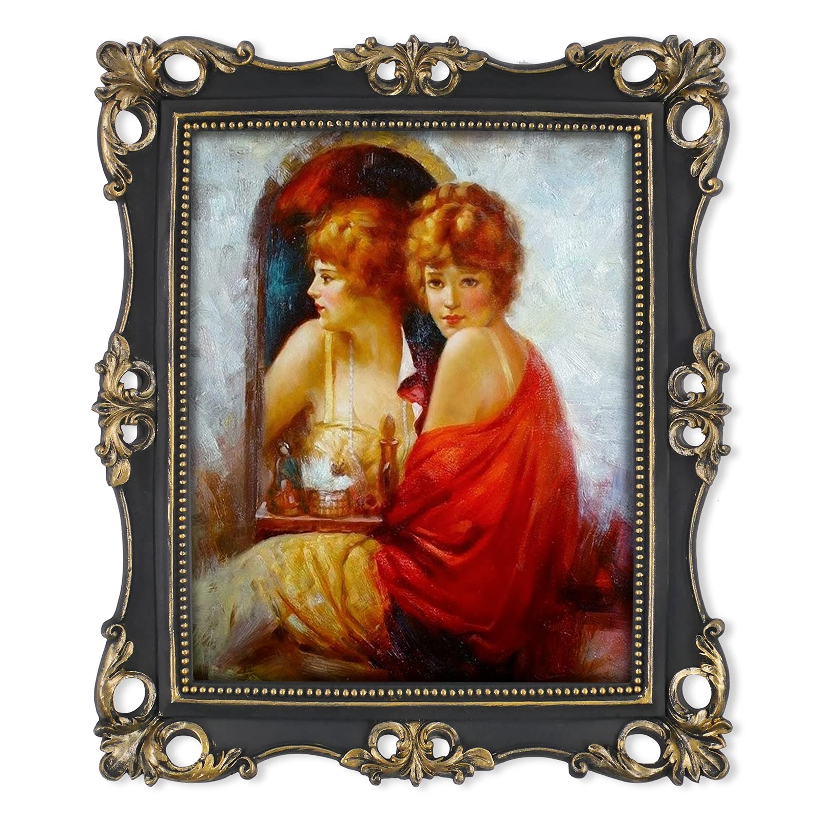 Picture Frame Antique Frame 8x10 Vintage Photo Frames 11 x 4 in with Gold Trim, Wall and Tabletop Picture Frames