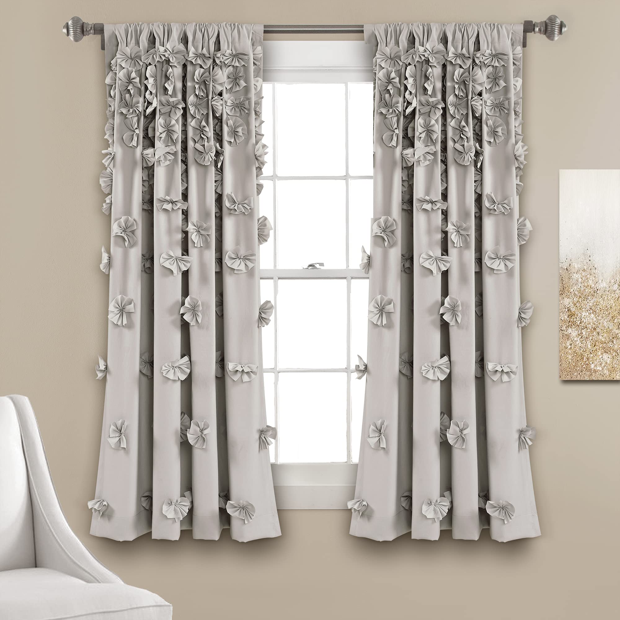 Charming Handmade Bow Details - Elegant Light Filtering Curtains