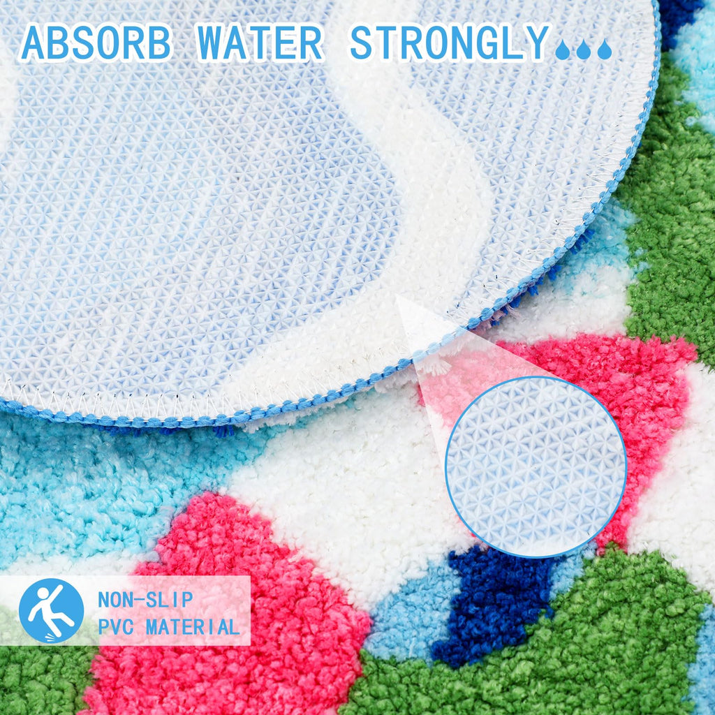 Flower Shower Mat Summer Bathroom Rug Flower Shape Shower Mat Door Cute Bath Summer Bathroom Decoratio Non Slip Washable Bath Rug