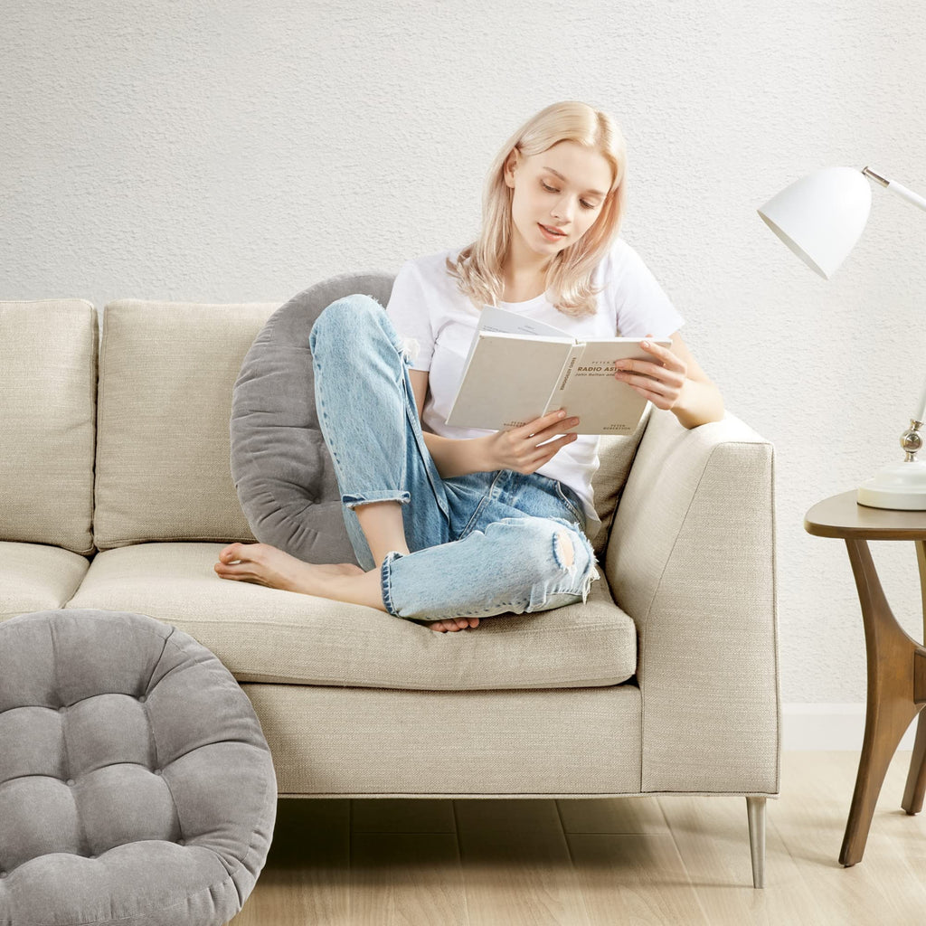 Square Large Pillows Seating Meditation Floor Pillow, Tufted Corduroy Cushion for Living Room