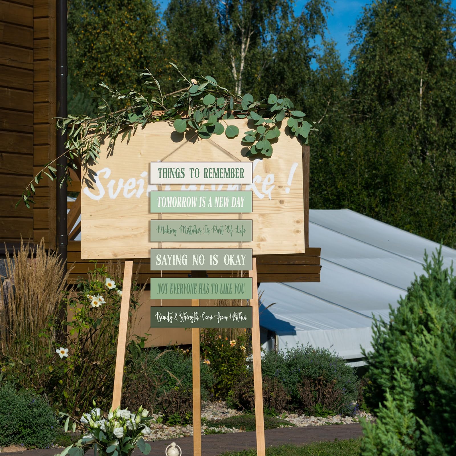 Cute Preppy Inspirational Wall Art - Positive Quotes Wall Decor Wooden Room Sign