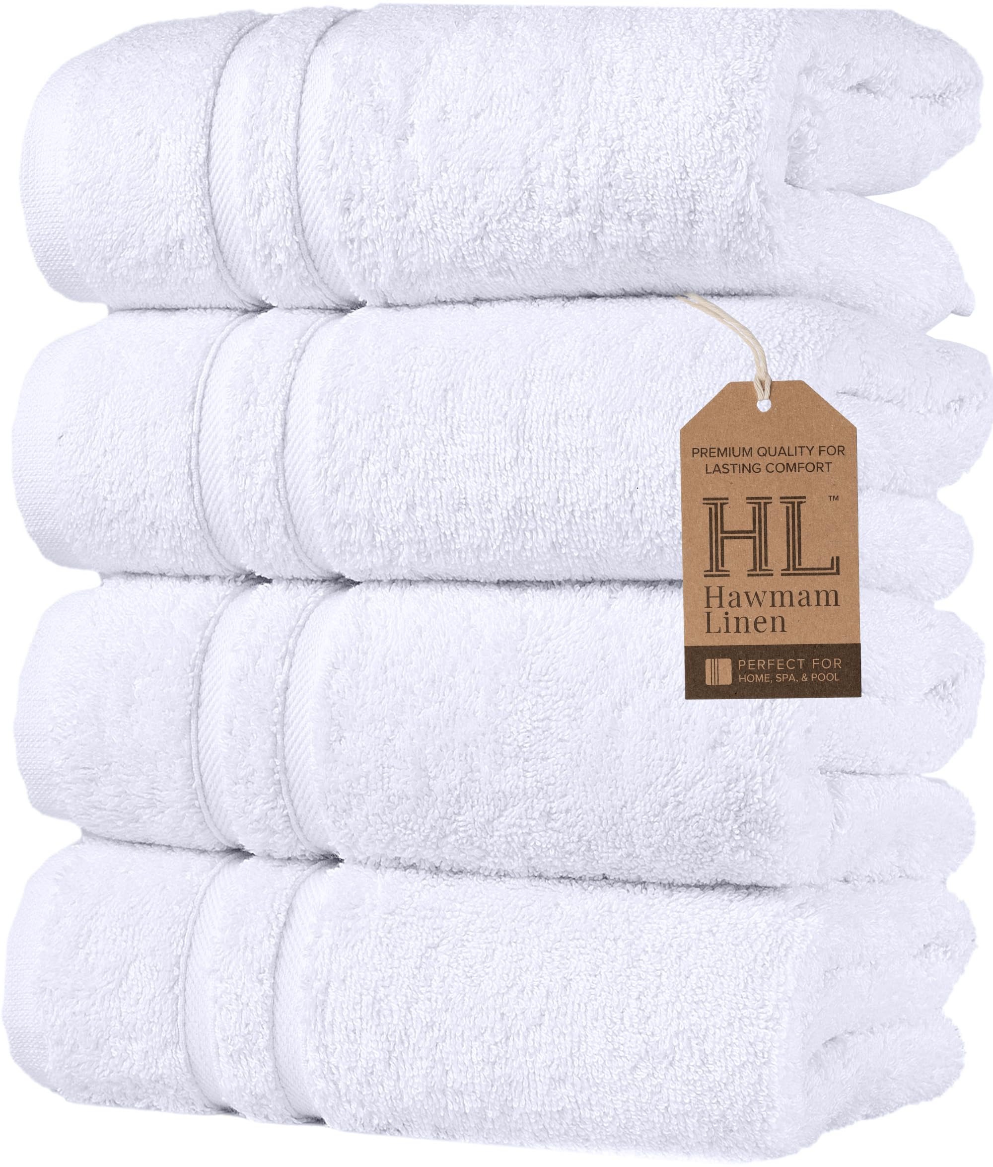 Linen Bath Towels Set for Bathroom Original Turkish Cotton Soft, Absorbent and Premium 2 Bath Towels, 2 Hand Towels, 2 Washcloths