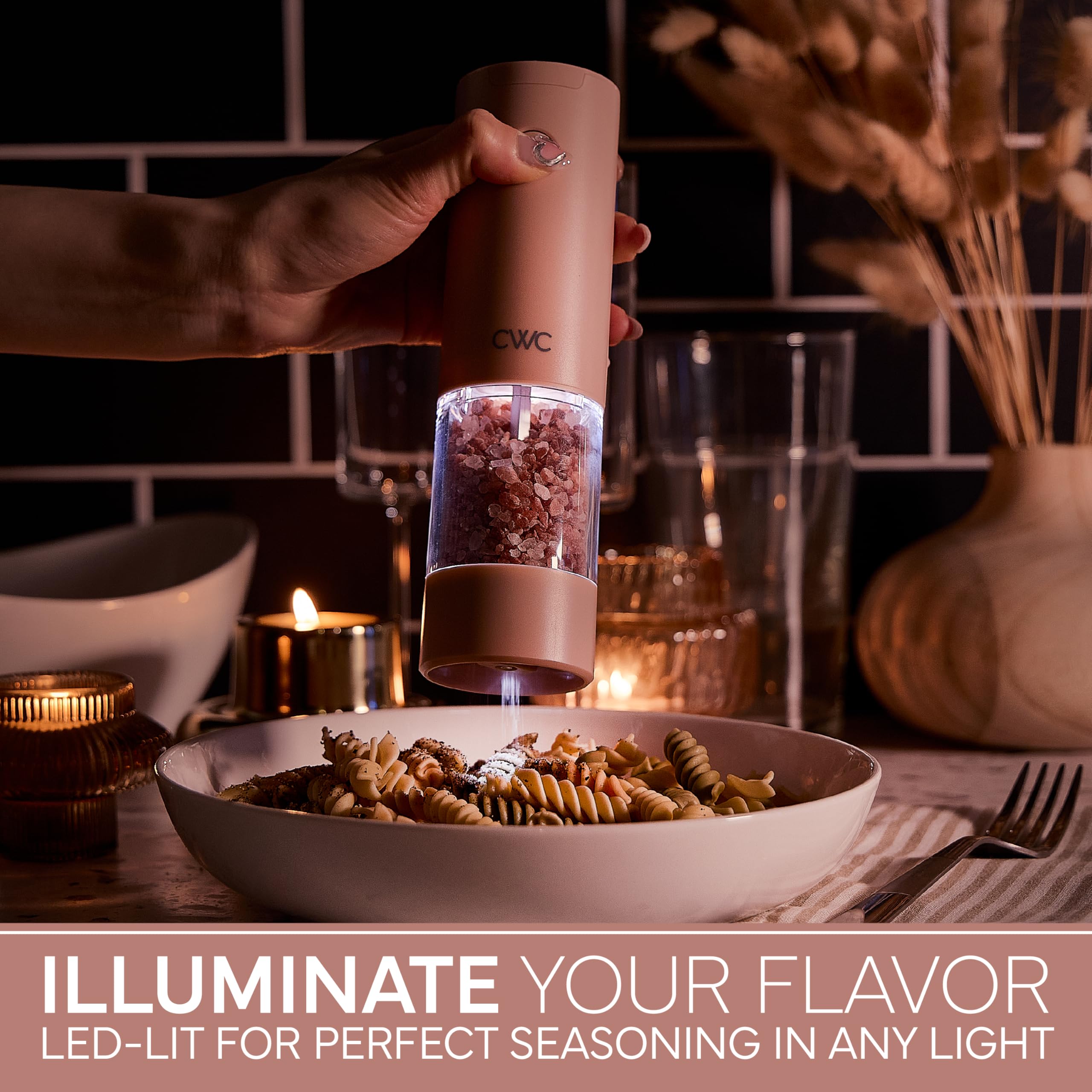 Electric Pepper & Salt Shaker Set of 2 Grinders