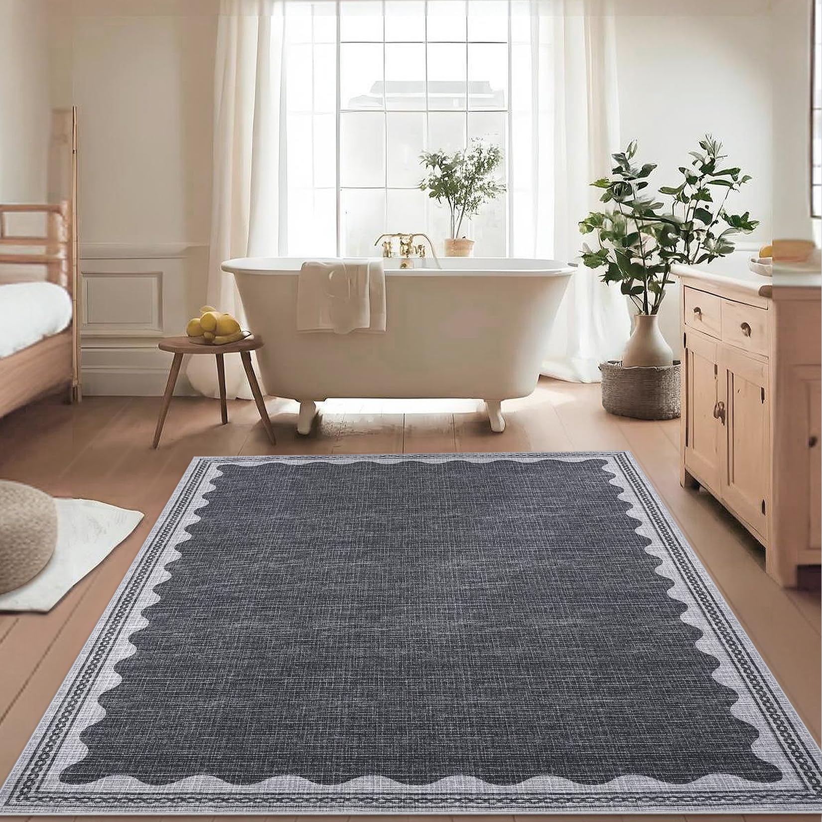 Scalloped Rug Soft Carpet