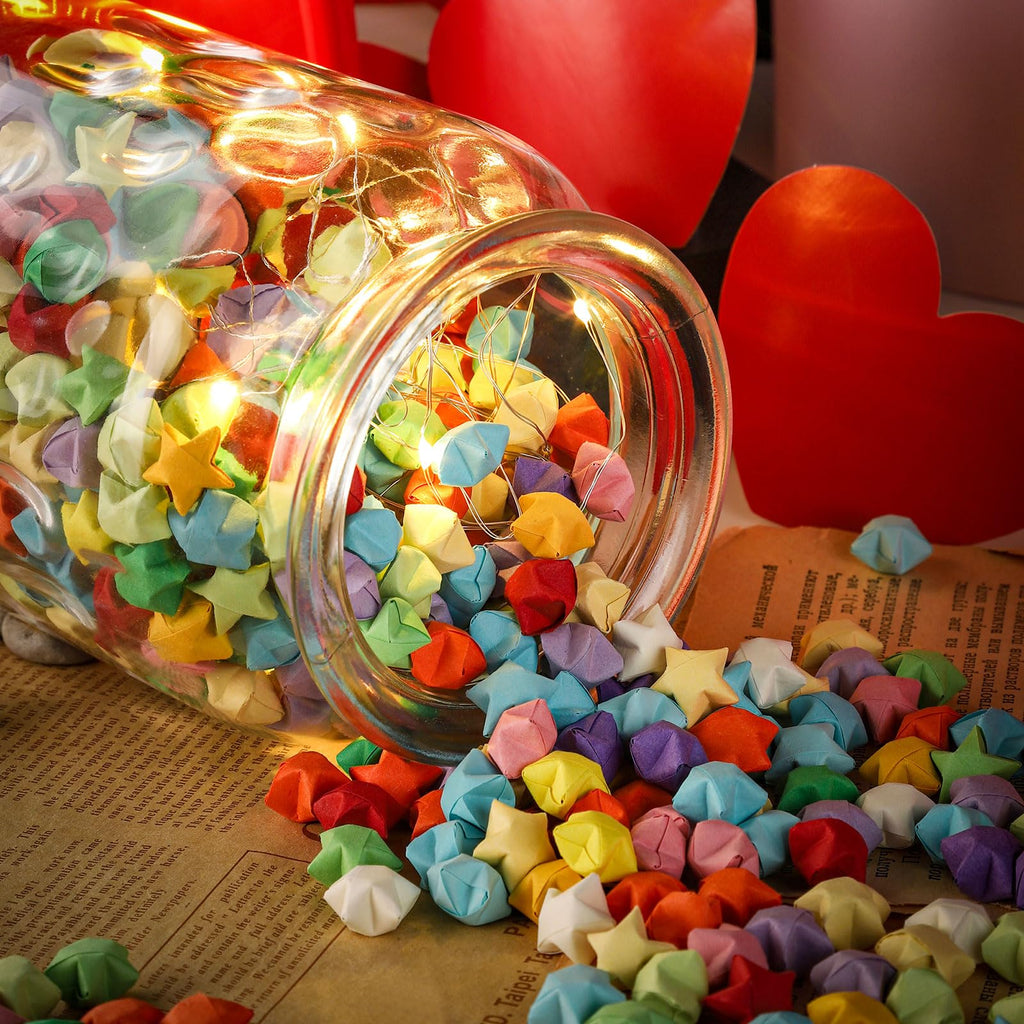 Set of 2 Airtight Glass Jars Decorative Jars, 32oz Jar of Hearts Cute Cookie Jar Decorative Jars with Lids Candy Jars for Candy Buffet Heart Shaped Lid - Drops Textured