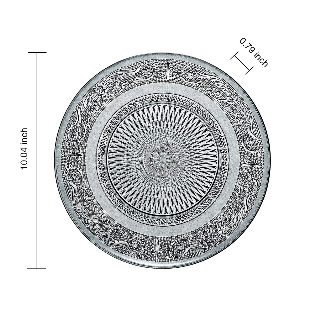 Glass Colored Plates | Set of 6 Plate | Natural Colors 10.6" Dinner & Charger Plate - Server, Charger, Dinner Server, Appetizer, Snack, Fruit, Side Serveware