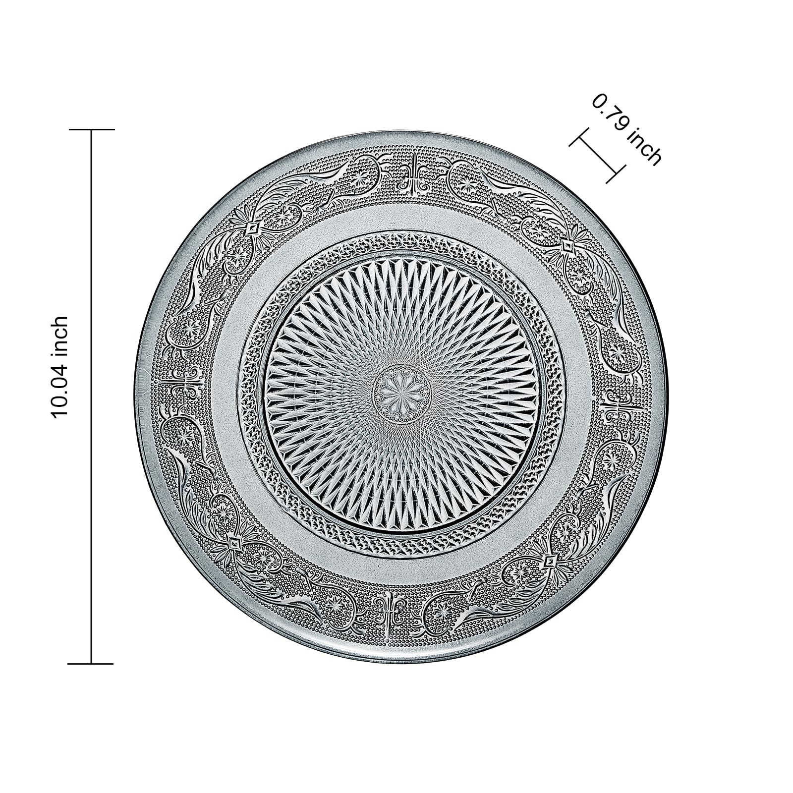 Glass Colored Plates | Set of 6 Plate | Natural Colors 10.6" Dinner & Charger Plate - Server, Charger, Dinner Server, Appetizer, Snack, Fruit, Side Serveware