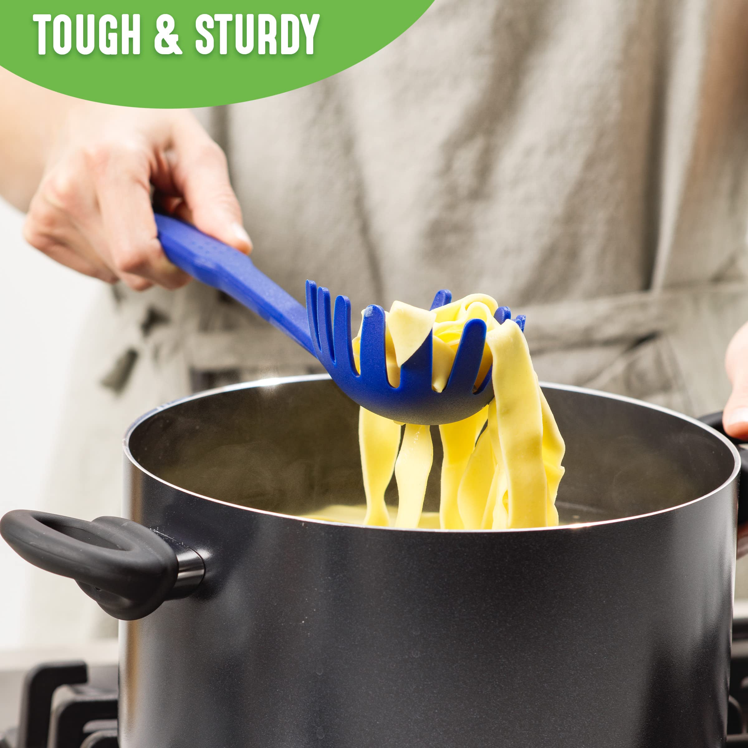 Cooking Tools and Utensils, 7 Piece Nylon Set including Spatulas Turner Spoons and Tongs, Dishwasher Safe