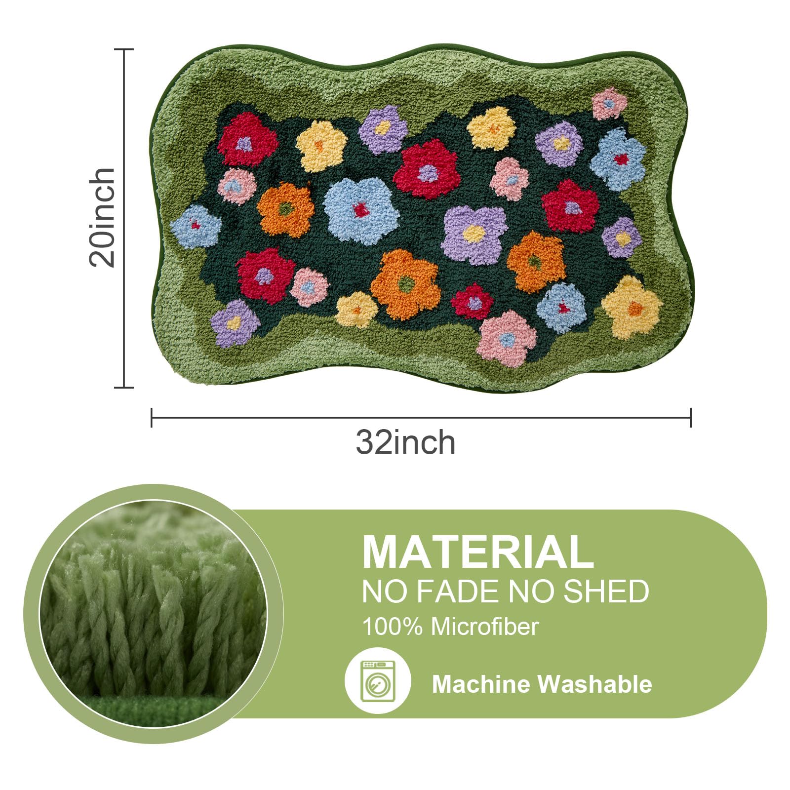 Cute Bathroom Rug Bath Mat Soft Microfiber Non Slip Washable Absorbent Rugs