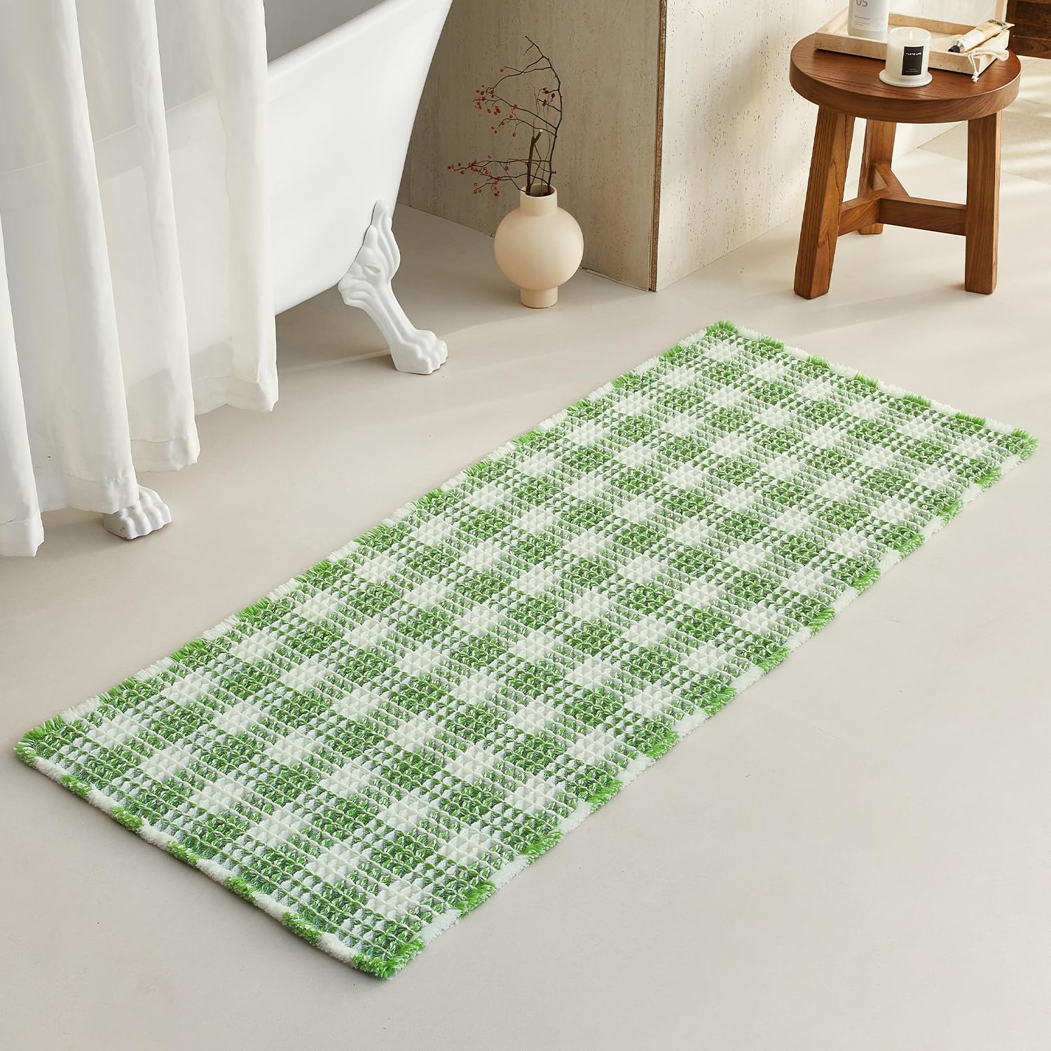 Waffle Bath Mat Non Slip Washable Quick Dry Cute Bath Mat