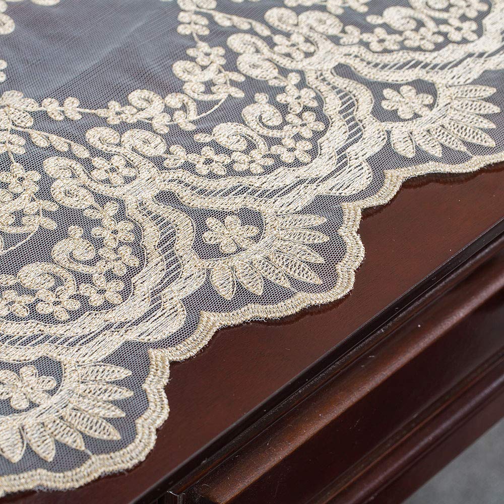 Rectangle Table Runner Lace Macrame Embroidered Table Runners with Exquisite Vintage Shabby Chic
