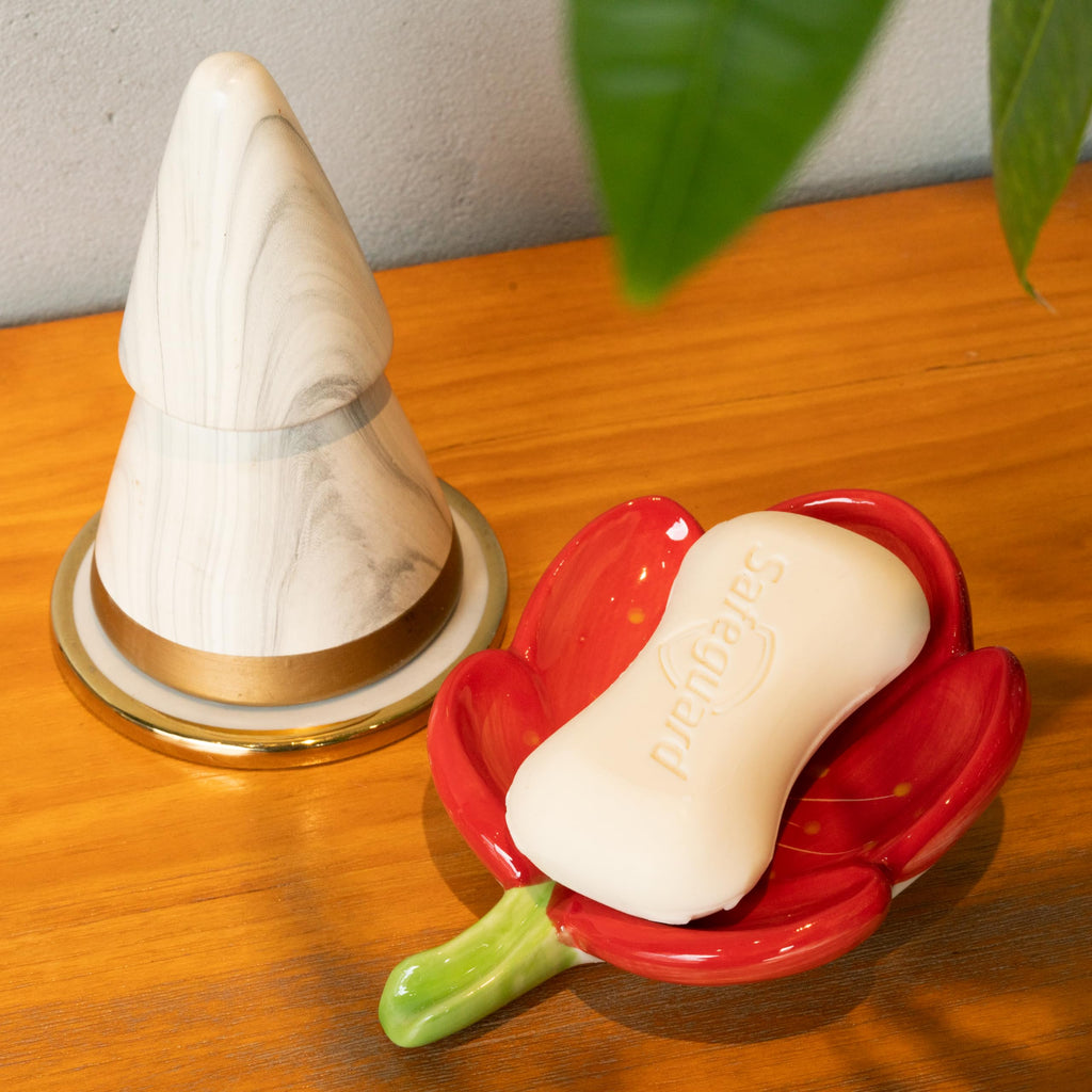Ceramic Flower Soap Dish Holder for Bathroom