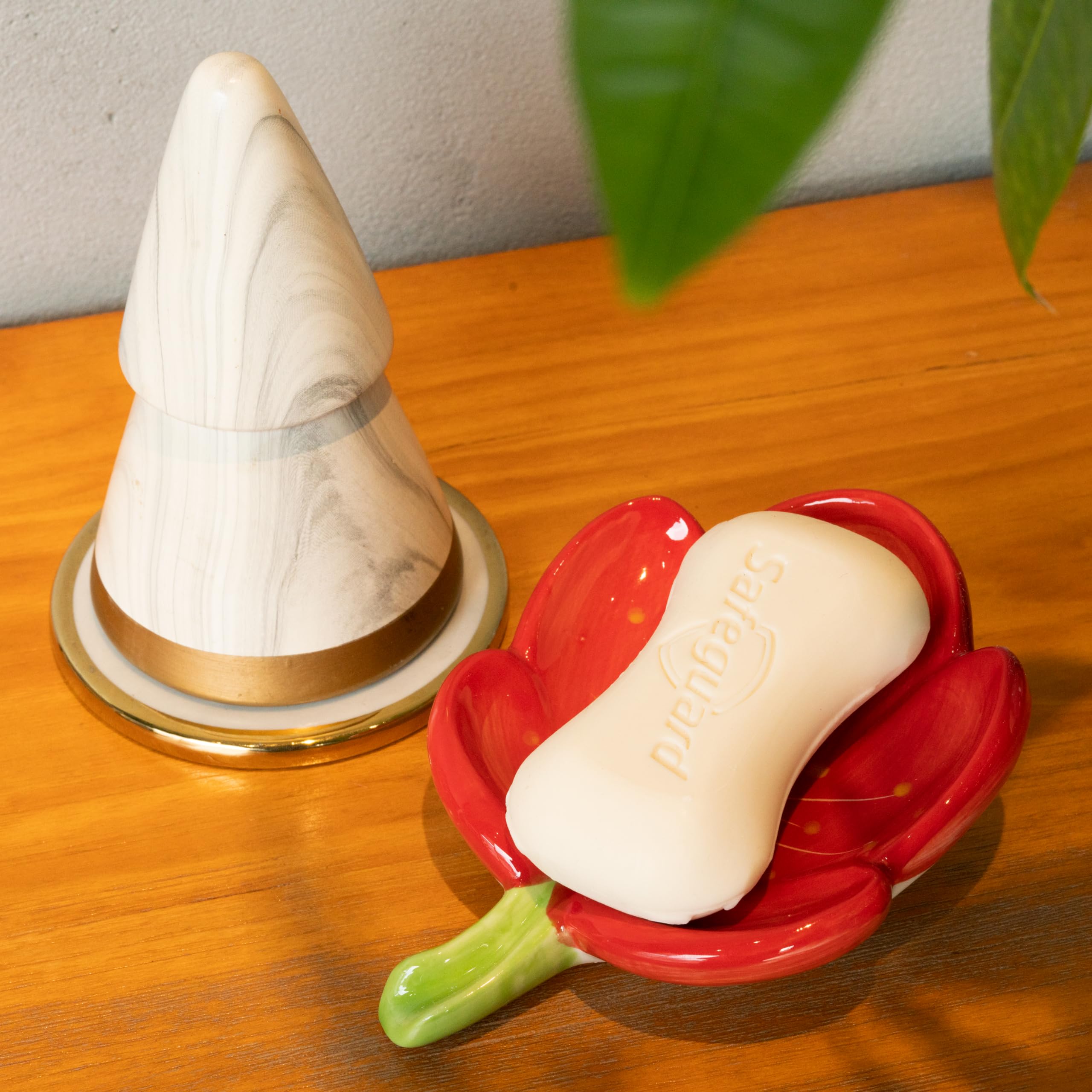 Ceramic Flower Soap Dish Holder for Bathroom