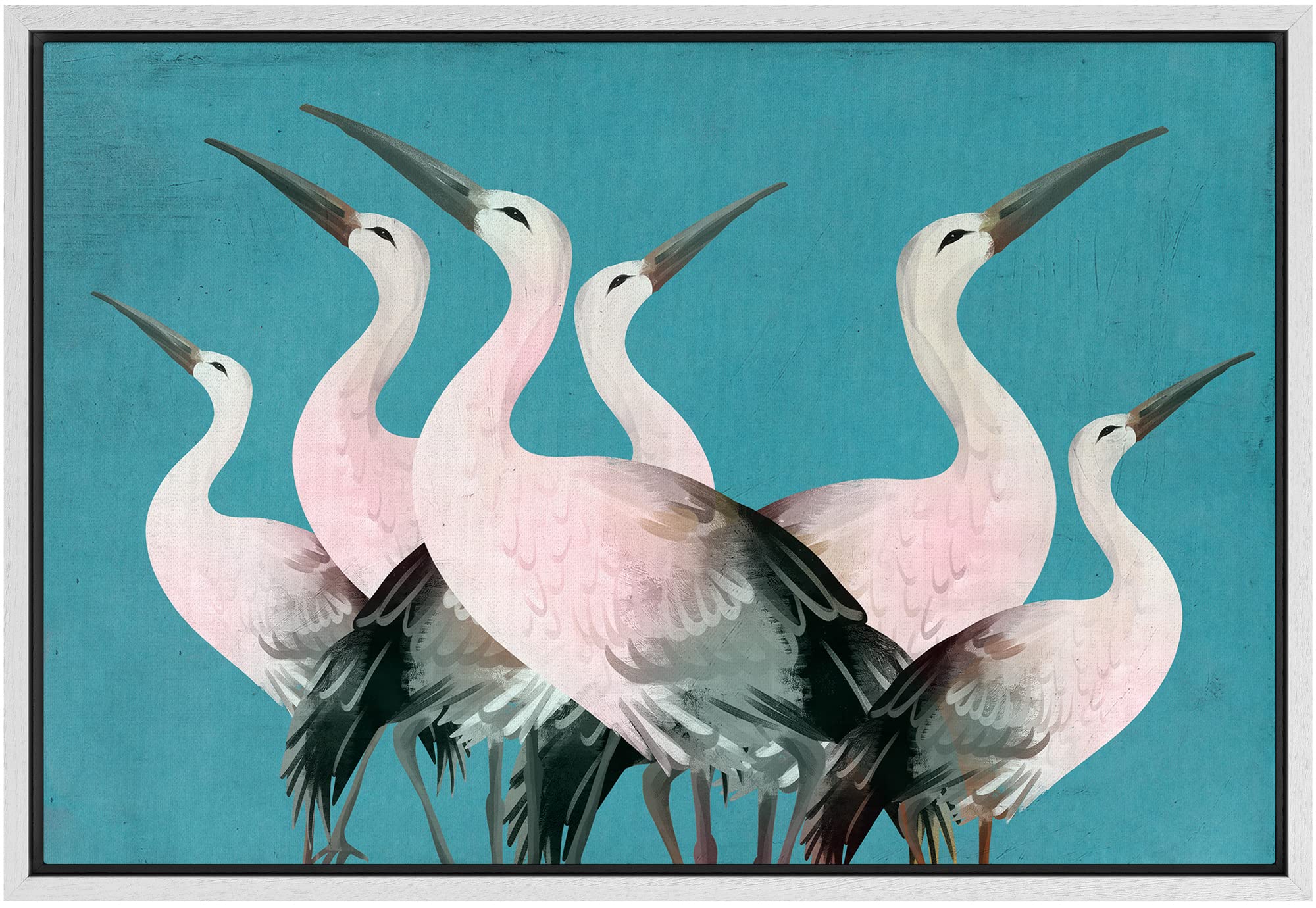 Framed Multicolored Disco Ball Canvas Print â€?Preppy Wall Art for Living Room, Bedroom, or Office