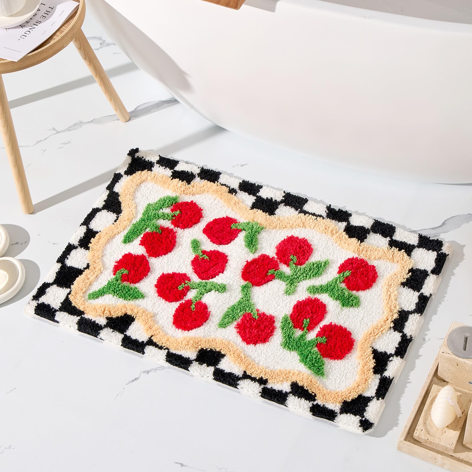 Cute Bathroom Rug Bath Mat Soft Microfiber Non Slip Washable Absorbent Rugs