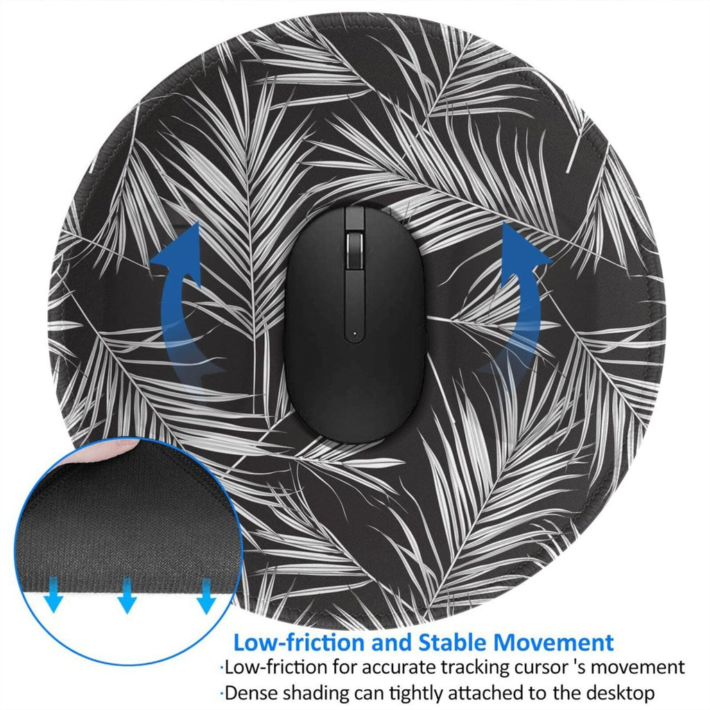 Round Mouse Pad Desk Top - Stitched Edges 8 X 8 Inch