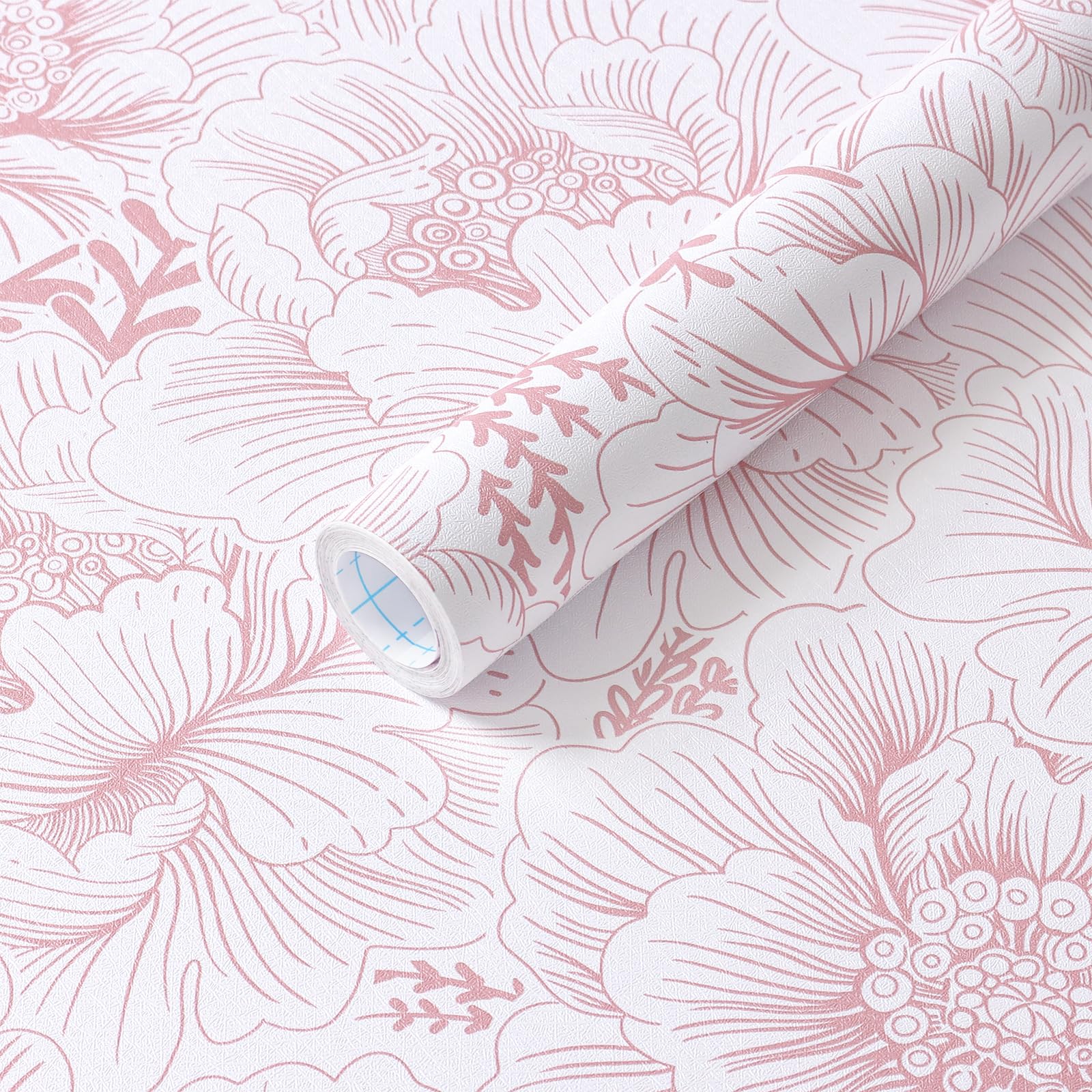 Floral Peel and Stick Wallpaper Boho Contact Paper Pink and White Self Adhesive Removable Wallpaper
