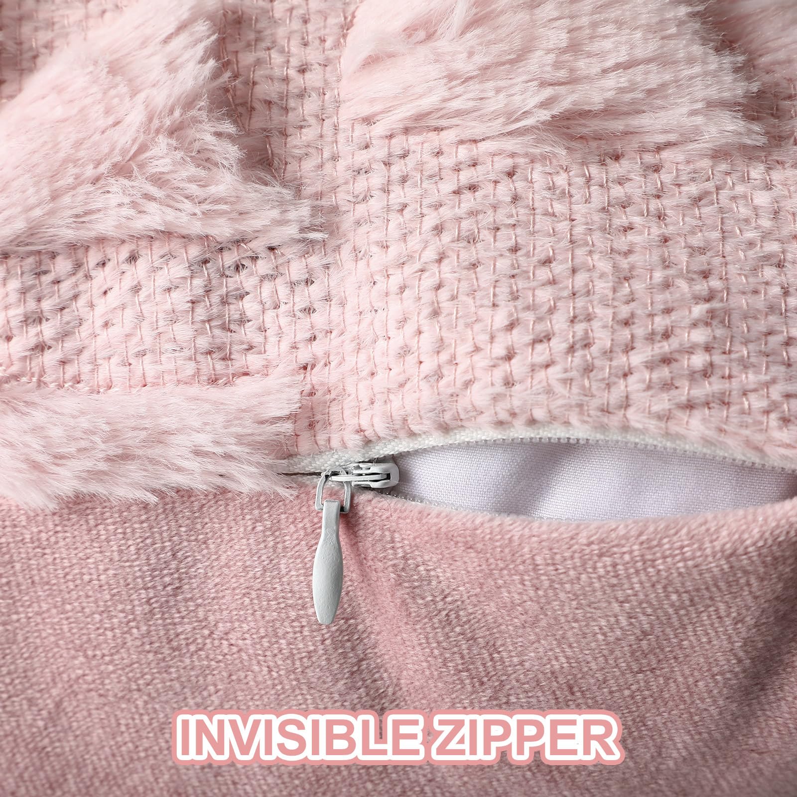 Coquette Bow Pillow Covers - Set of 2 Room Decor Cute Faux Fur Soft Pillow Covers Fluffy Plush Aesthetic Pillow Covers for Bed Sofa Couch Covers 18x18