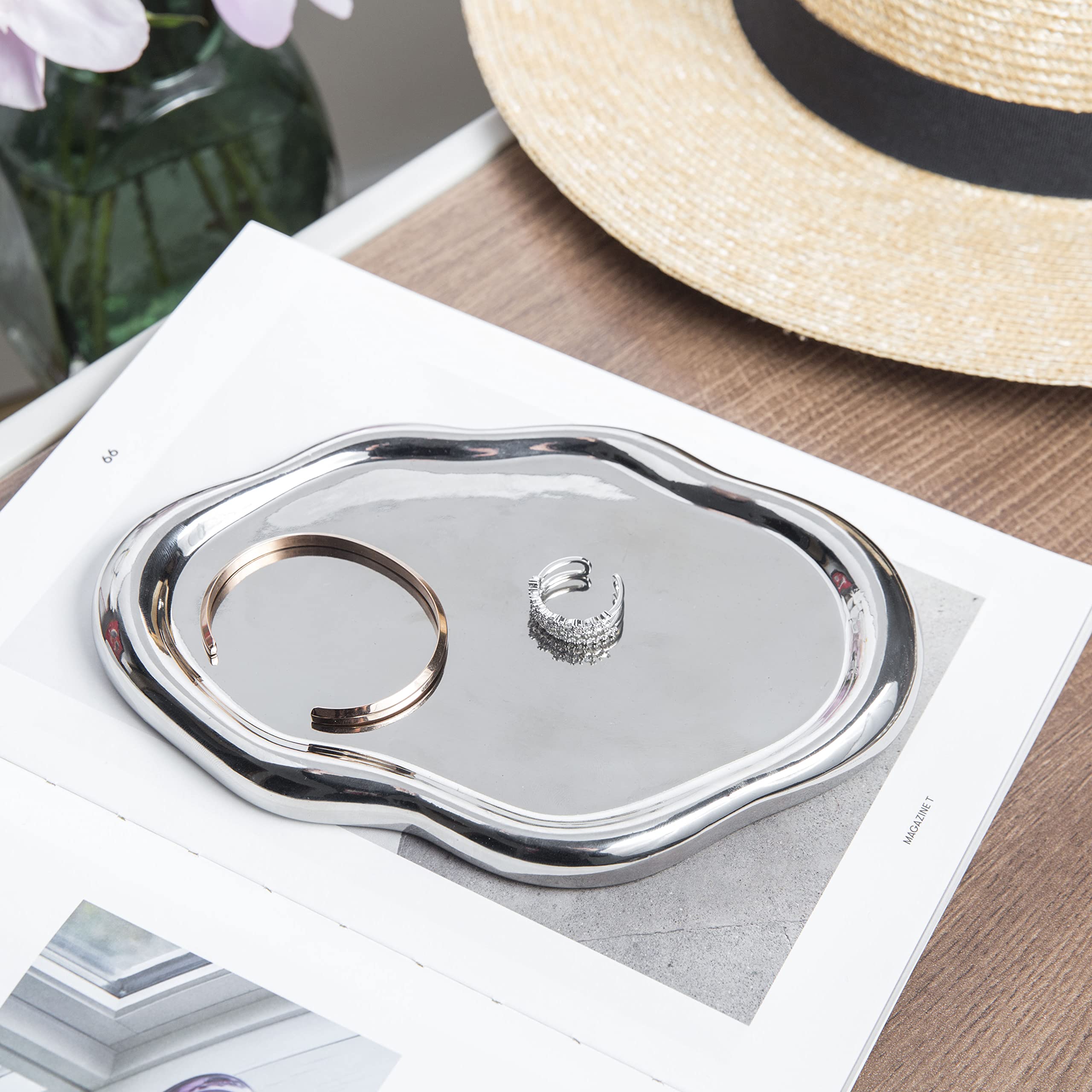 Cloud Trinket Dish, Chubby Jewelry Tray, Ceramic Jewelry Ring Trinket Dish for Rings Earrings Necklace Organizer