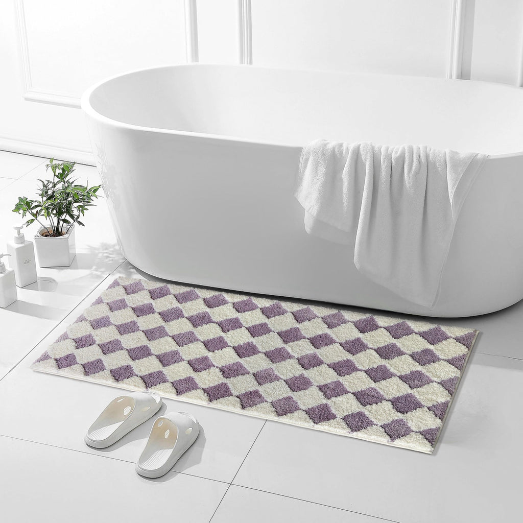Cute Bath Mat for Bathroom Soft Super Absorbent Non Slip TPR Backing, Quick Drying, Machine Washable Bath