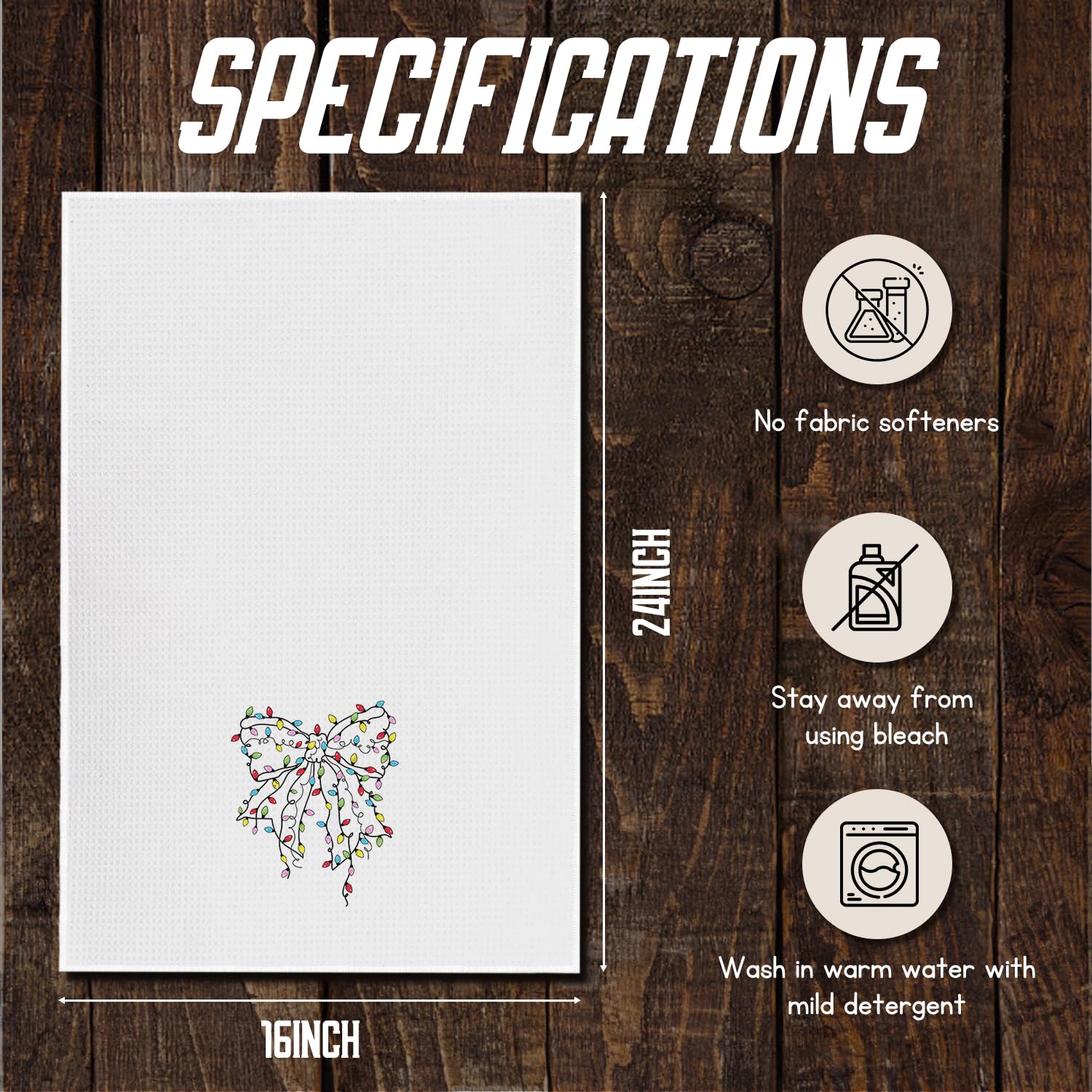 Lace Bow Dish Towels,Tea Towel, Bathroom Decor 16 X 24 Set of 2