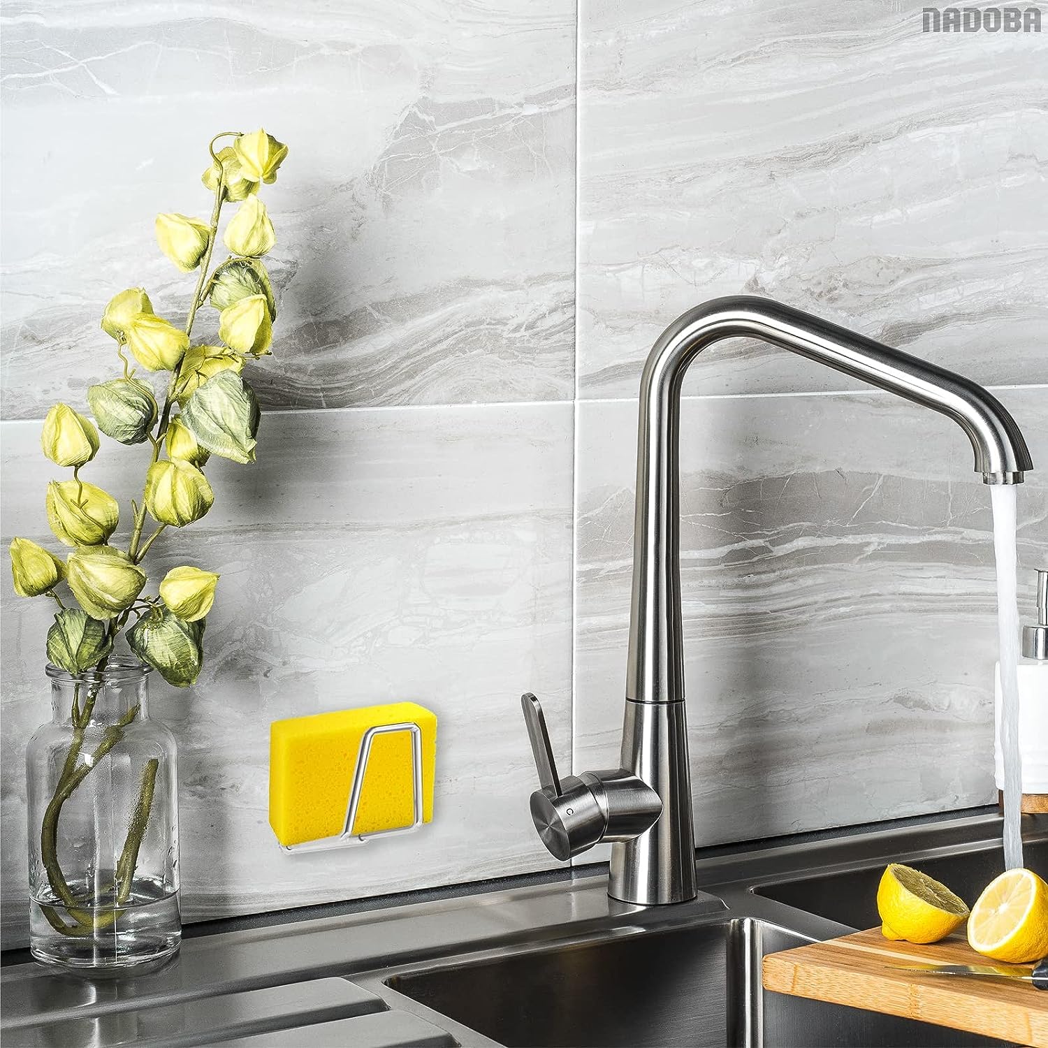 Stainless Steel Sponge Holder for Kitchen Sink â€?Compact & Durable, Easy to Install, Keeps Sponge Dry, Saves Storage Space
