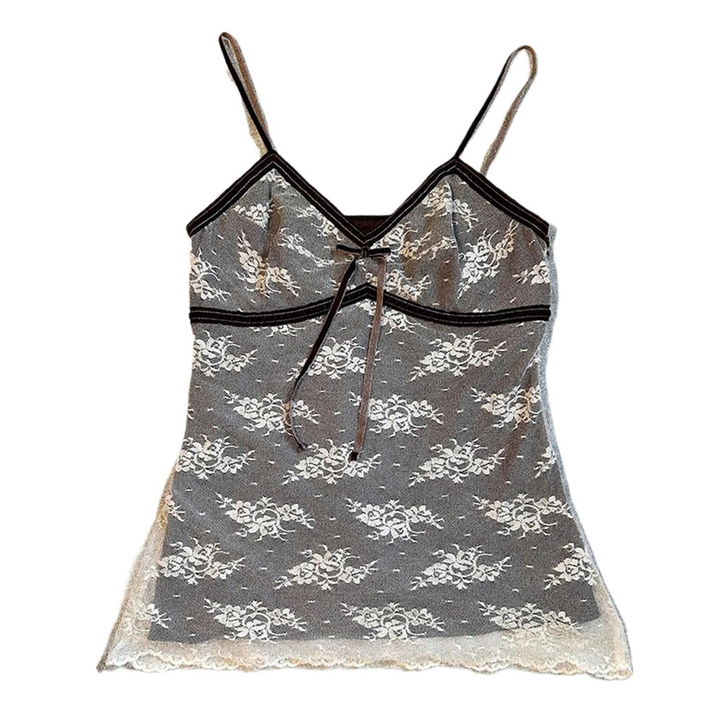 Emo Coquette Cropped Top Grunge 2000s Spaghetti Strap Tops Streetwear Vintage Camisole Y2k Cheetah Tops