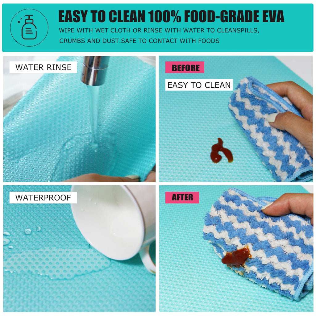Washable Fridge Liner Mats Covers Pads for Glass Shelf Cupboard Cabinet Drawer Home Kitchen Accessories Organization, 12Pcs Refrigerator Liners