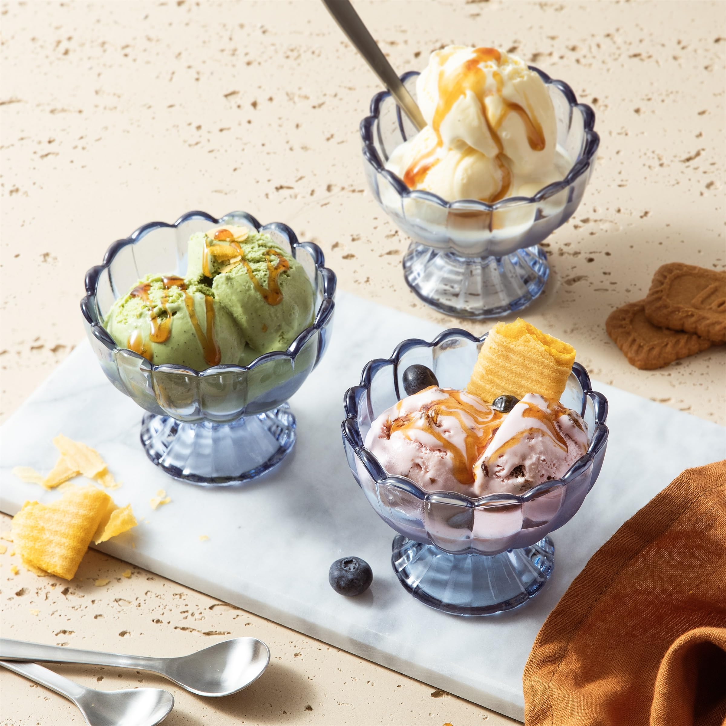 Set of 5oz Footed Tulip Glass Dessert Cups â€?Perfect for Ice Cream, Sundaes, Fruit, Snacks, Cocktails & Holiday Parties