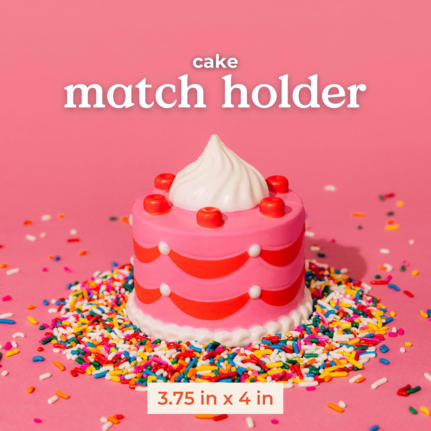 Cute Vintage Inspired Pink Cake Matchstick Holder