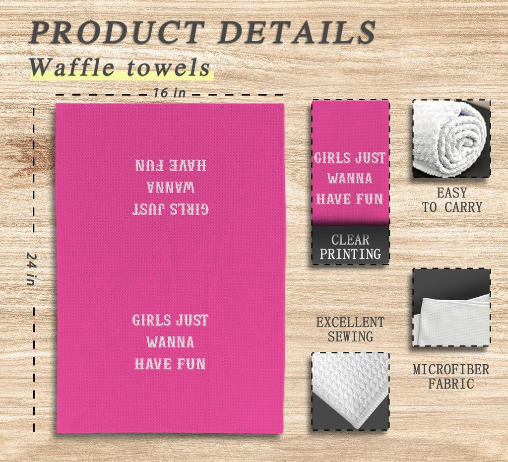 Pink Girls Just Wanna Have Fun Hand Towels