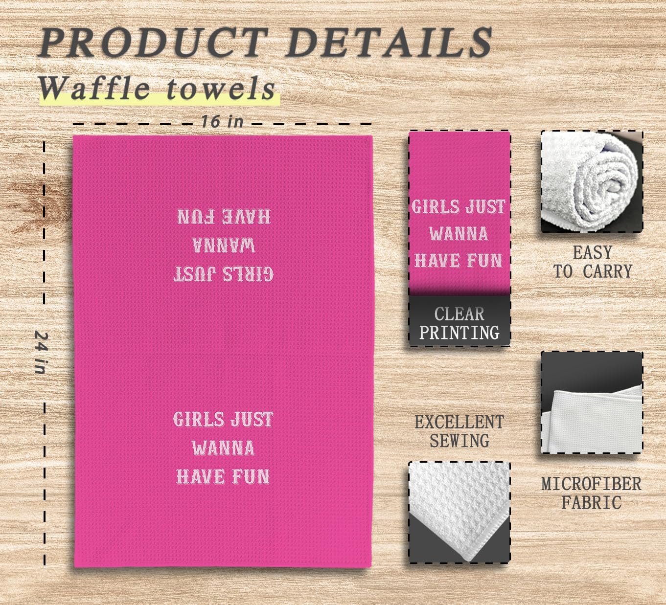 Pink Girls Just Wanna Have Fun Hand Towels