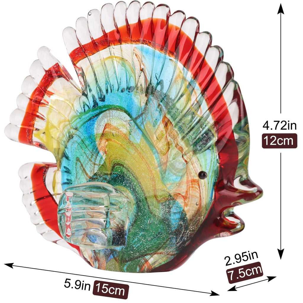 Hand Blown Glass Conch - Coastal Home Decor Conch Corners, Glass Art Conch Sculptures, Office Decor Blown Glass Art, Living Room Table Centerpieces, Bathroom Shelf Tops And Cabinet Decor