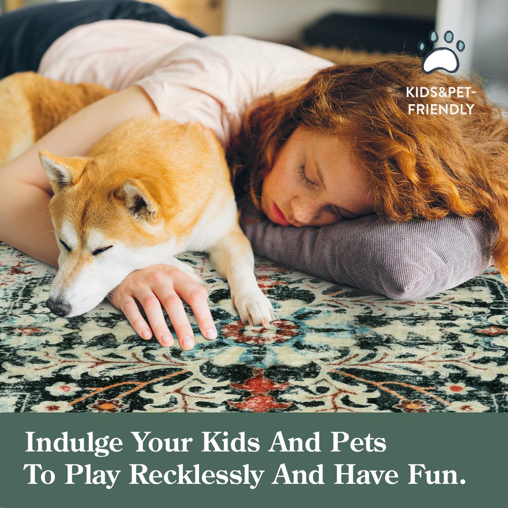 Floral Bohemian Medallion Area Rugs