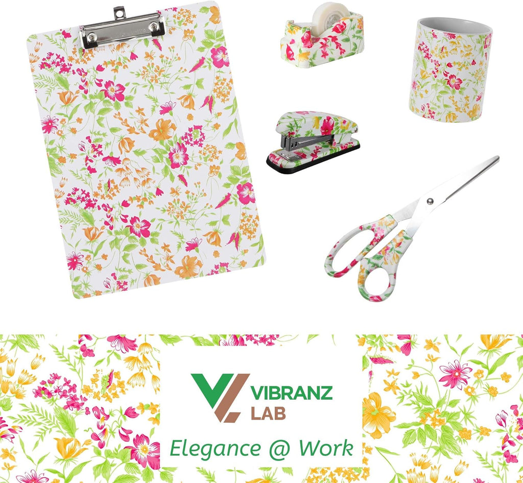 Cute Tape Dispenser Desk Cute Home Office Desk Supplies Fun Desk Accessories Floral Tape Dispenser Cute Office Supplies for Women Desk Weighted Non-Skid Non-Slip Base Tape Dispensers