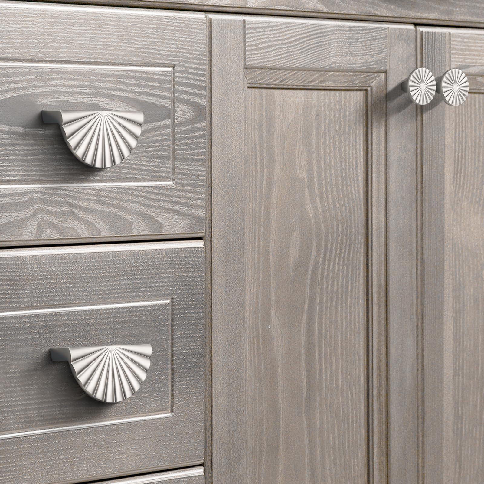 Gold Cabinet Pulls Cup Flat Drawer Handles Sunflower Handle Unique Hardware for Furniture Door Wardrobe Hardware