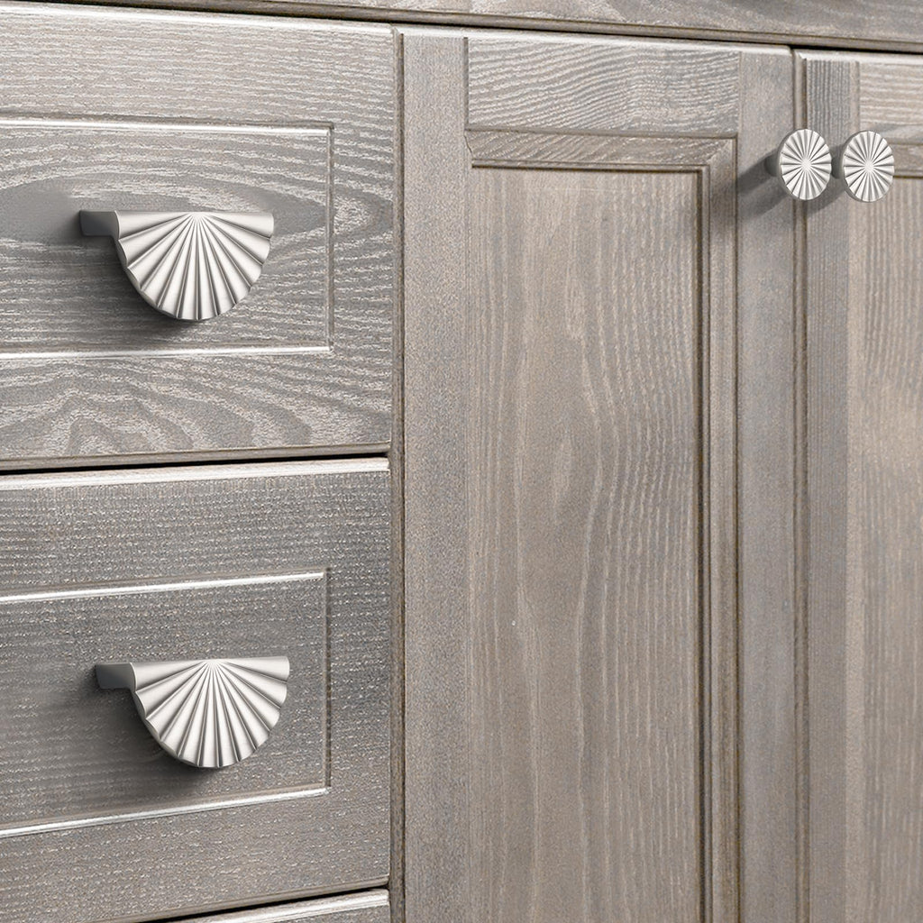 Gold Cabinet Pulls Cup Flat Drawer Handles Sunflower Handle Unique Hardware for Furniture Door Wardrobe Hardware